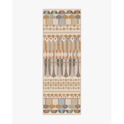 Brasilia Ochre Multicolour Flatwoven Rug by Jonathan Adler - 150 x 215 cm - Rug + Cushioned Pad System