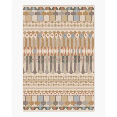 Brasilia Ochre Multicolour Flatwoven Rug by Jonathan Adler - 185 x 275 cm - Rug + Cushioned Pad System