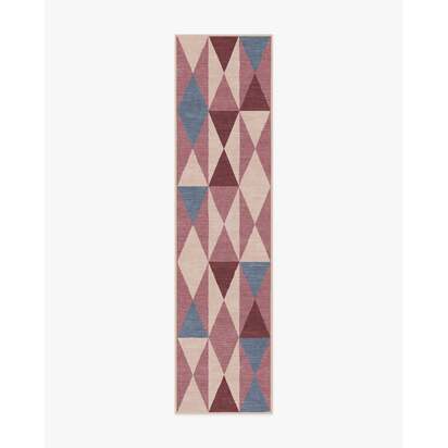 Pennant Rose Flatwoven Rug by Jonathan Adler - 75 x 305 cm - Rug + Pad System