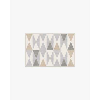 Pennant Grey Flatwoven Rug by Jonathan Adler - 60 x 90 cm - Rug + Pad System
