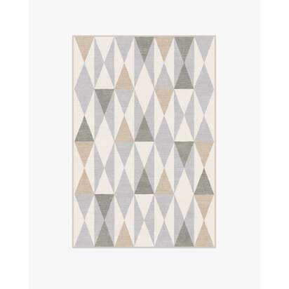 Pennant Grey Flatwoven Rug by Jonathan Adler - 120 x 185 cm - Rug + Pad System