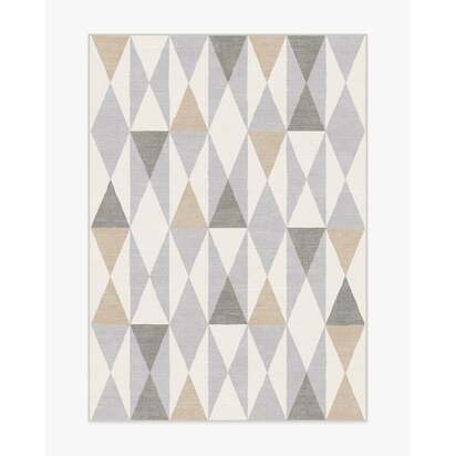 Pennant Grey Flatwoven Rug by Jonathan Adler - 150 x 215 cm - Rug + Pad System