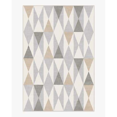 Pennant Grey Flatwoven Rug by Jonathan Adler - 185 x 275 cm - Rug + Pad System