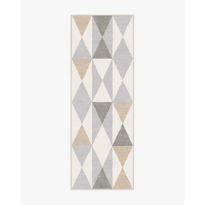 Pennant Grey Flatwoven Rug by Jonathan Adler - 60 x 90 cm - Rug + Cushioned Pad System