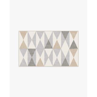 Pennant Grey Flatwoven Rug by Jonathan Adler - 90 x 150 cm - Rug + Cushioned Pad System