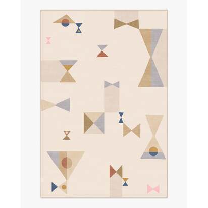 Bowtie Natural Flatwoven Rug by Jonathan Adler - 200 x 290 cm - Rug + Cushioned Pad System