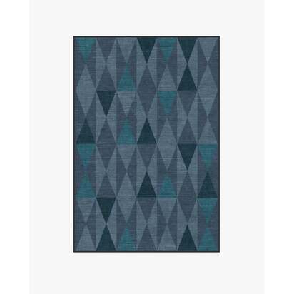 Pennant Blue Flatwoven Rug by Jonathan Adler - 120 x 185 cm - Rug + Pad System