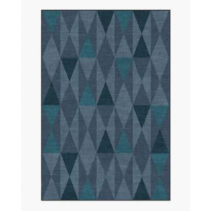 Pennant Blue Flatwoven Rug by Jonathan Adler - 200 x 290 cm - Rug + Pad System