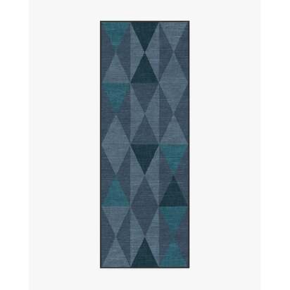 Pennant Blue Flatwoven Rug by Jonathan Adler - 200 x 290 cm - Rug + Pad System