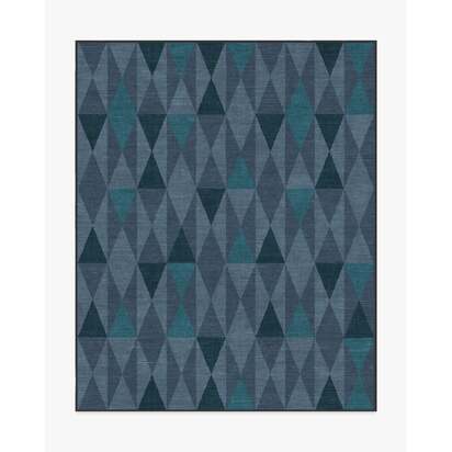 Pennant Blue Flatwoven Rug by Jonathan Adler - 245 x 305 cm - Rug + Pad System