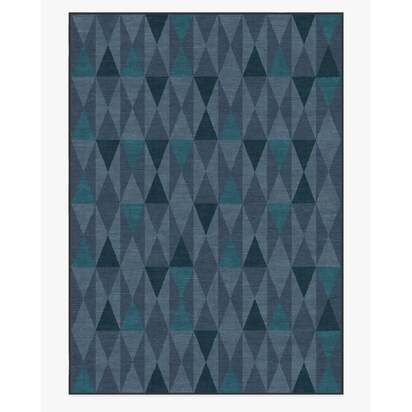 Pennant Blue Flatwoven Rug by Jonathan Adler - 305 x 425 cm - Rug + Pad System