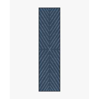 Memphis Blue Flatwoven Rug by Jonathan Adler - 75 x 305 cm - Rug + Cushioned Pad System