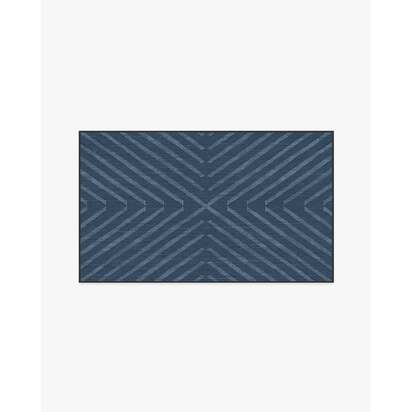 Memphis Blue Flatwoven Rug by Jonathan Adler - 90 x 150 cm - Rug + Cushioned Pad System
