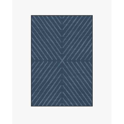 Memphis Blue Flatwoven Rug by Jonathan Adler - 120 x 185 cm - Rug + Cushioned Pad System