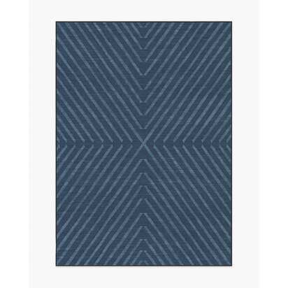 Memphis Blue Flatwoven Rug by Jonathan Adler - 150 x 215 cm - Rug + Cushioned Pad System