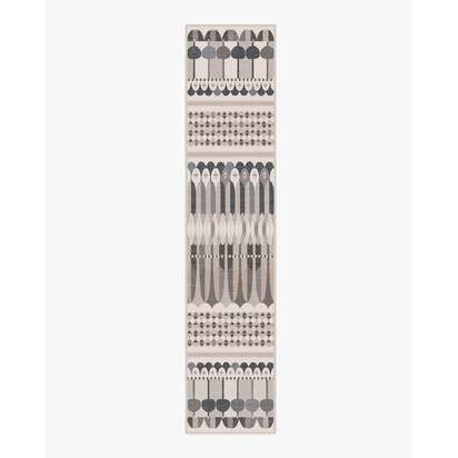 Brasilia Grey Flatwoven Rug by Jonathan Adler - 75 x 365 cm - Rug + Pad System