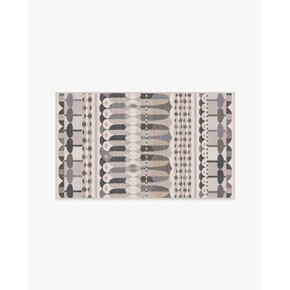 Brasilia Grey Flatwoven Rug by Jonathan Adler - 90 x 150 cm - Rug + Pad System