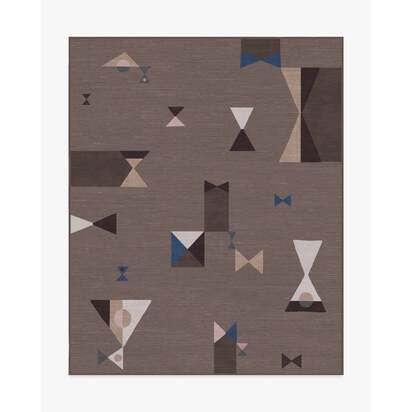 Bowtie Brown Flatwoven Rug by Jonathan Adler - 245 x 305 cm - Rug + Pad System