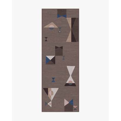 Bowtie Brown Flatwoven Rug by Jonathan Adler - 245 x 305 cm - Rug + Pad System