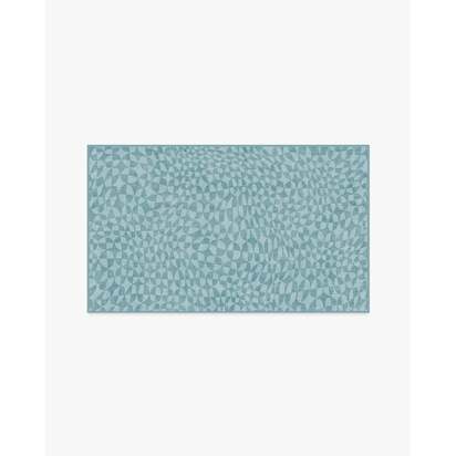 Oscar Soft Blue Flatwoven Rug by Jonathan Adler - 90 x 150 cm - Rug + Cushioned Pad System