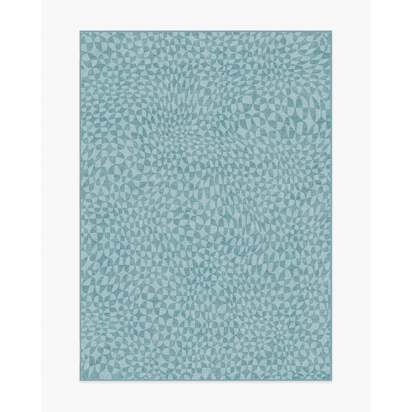 Oscar Soft Blue Flatwoven Rug by Jonathan Adler - 150 x 215 cm - Rug + Cushioned Pad System