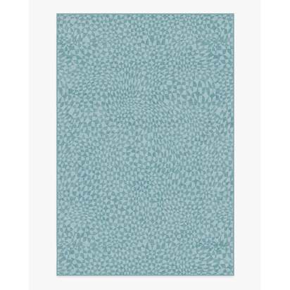 Oscar Soft Blue Flatwoven Rug by Jonathan Adler - 185 x 275 cm - Rug + Cushioned Pad System