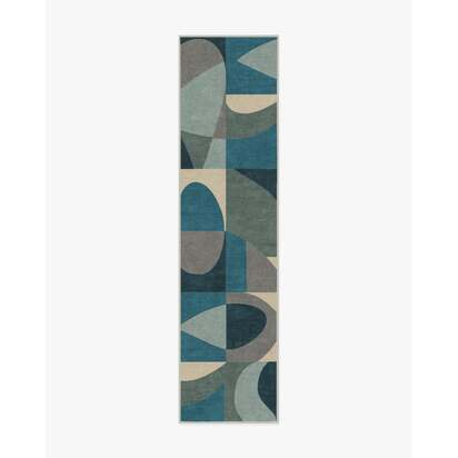 Philippe Blue Rug by Jonathan Adler - 75 x 305 cm - All-In-One Rug
