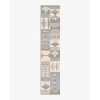 Rio Grey Flatwoven Rug by Jonathan Adler - 75 x 365 cm - Rug + Pad System