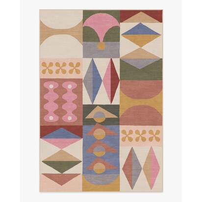 Rio Multicolour Flatwoven Rug by Jonathan Adler - 185 x 275 cm - Rug + Cushioned Pad System