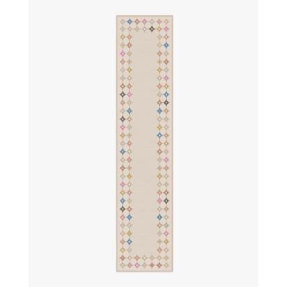 Marquise Border Natural Flatwoven Rug by Jonathan Adler - 75 x 365 cm - Rug + Pad System