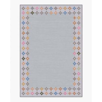 Marquise Border Grey Flatwoven Rug by Jonathan Adler - 185 x 275 cm - Rug + Pad System