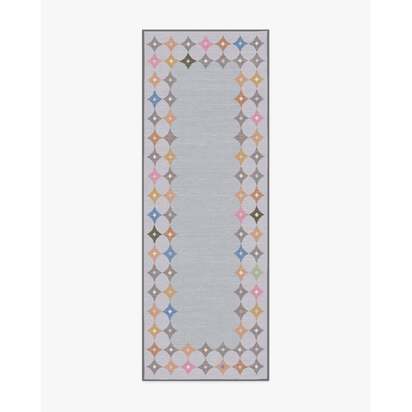Marquise Border Grey Flatwoven Rug by Jonathan Adler - 200 x 290 cm - Rug + Pad System