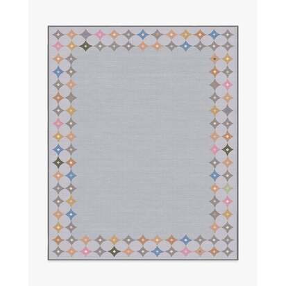 Marquise Border Grey Flatwoven Rug by Jonathan Adler - 245 x 305 cm - Rug + Cushioned Pad System