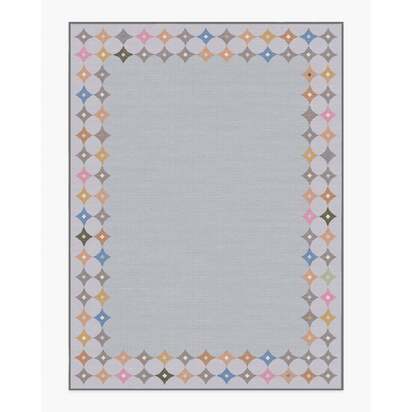 Marquise Border Grey Flatwoven Rug by Jonathan Adler - 275 x 365 cm - Rug + Cushioned Pad System