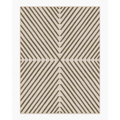 Memphis Olive Flatwoven Rug by Jonathan Adler - 275 x 365 cm - Rug + Pad System