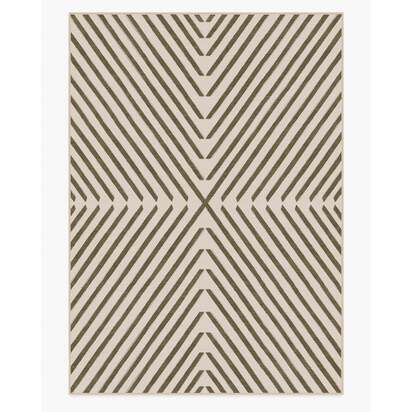Memphis Olive Flatwoven Rug by Jonathan Adler - 305 x 425 cm - Rug + Pad System