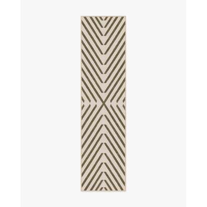 Memphis Olive Flatwoven Rug by Jonathan Adler - 75 x 305 cm - Rug + Cushioned Pad System