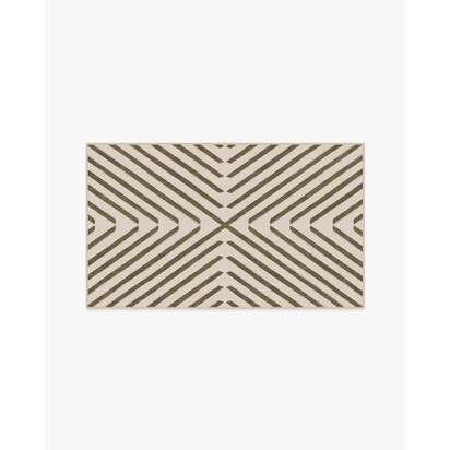 Memphis Olive Flatwoven Rug by Jonathan Adler - 90 x 150 cm - Rug + Cushioned Pad System