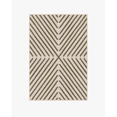Memphis Olive Flatwoven Rug by Jonathan Adler - 120 x 185 cm - Rug + Cushioned Pad System
