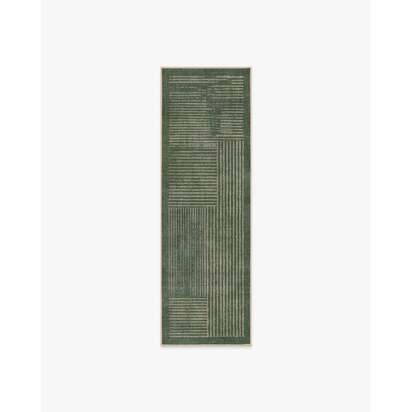 Linear Oasis Green Rug - 60 x 155 cm - All-In-One Rug
