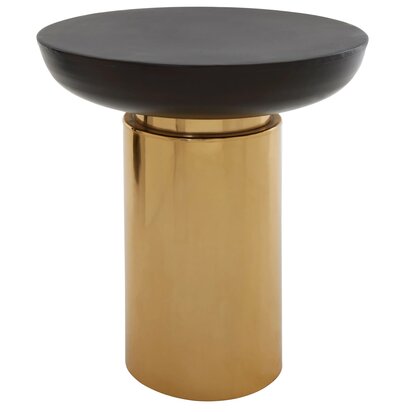 Rosisfield Townhouse Black and Gold Side Table with Column Base