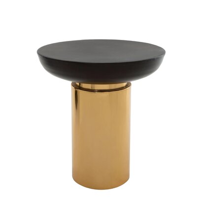 Rosisfield Townhouse Black and Gold Side Table with Column Base