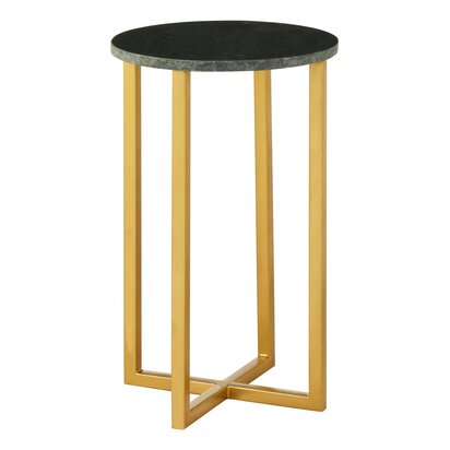 Soleyana Green Marble And Gold Round Side Table