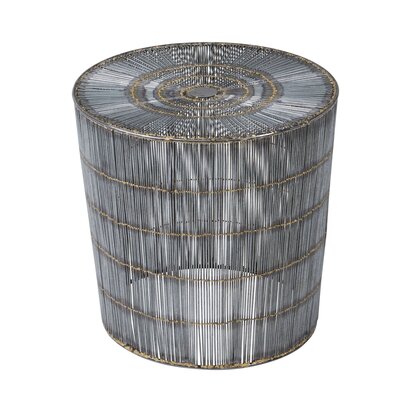 Soleyana Silver Wireframe Round Side Table