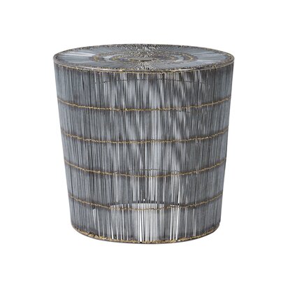 Soleyana Silver Wireframe Round Side Table
