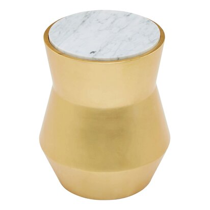 Brierwick Gold and Marble Drum Side Table