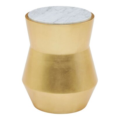 Brierwick Gold and Marble Drum Side Table