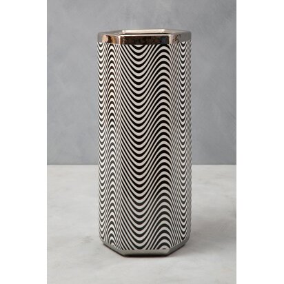 Corarelle Black and White Hexagon Umbrella Stand