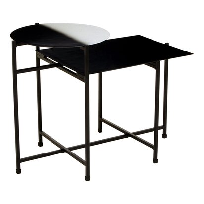 Siainbourne Two Tier Black And White Ombre Side Table