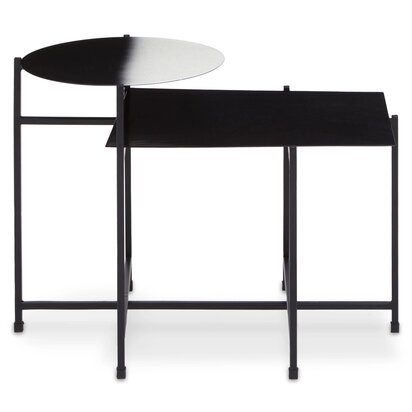 Siainbourne Two Tier Black And White Ombre Side Table